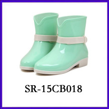 SR-15CB018 cheep mid cut Kid Rubber Solid rain boot